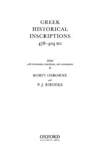 cover of the book Greek Historical Inscriptions 478-404 BC