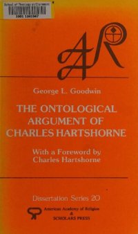 cover of the book The Ontological Argument of Charles Hartshorne