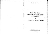 cover of the book Crítica de la Razón Dialéctica y Cuestión de Método