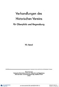 cover of the book Verhandlungen des Historischen Vereins für Oberpfalz und Regensburg