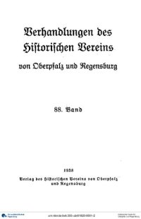 cover of the book Verhandlungen des Historischen Vereins für Oberpfalz und Regensburg