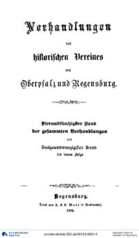 cover of the book Verhandlungen des Historischen Vereins für Oberpfalz und Regensburg