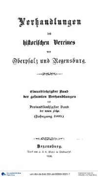 cover of the book Verhandlungen des Historischen Vereins für Oberpfalz und Regensburg