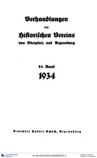 cover of the book Verhandlungen des Historischen Vereins für Oberpfalz und Regensburg