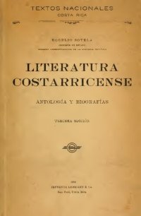 cover of the book Literatura costarricense: antología y biografías