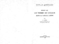 cover of the book Étude sur les termes de couleur dans la langue latine