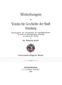 cover of the book Mitteilungen des Vereins für Geschichte der Stadt Nürnberg