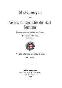 cover of the book Mitteilungen des Vereins für Geschichte der Stadt Nürnberg