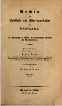 cover of the book Archiv für Geschichte und Altertumskunde von Oberfranken