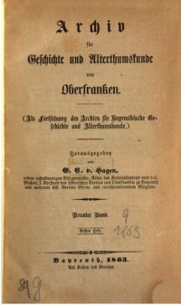 cover of the book Archiv für Geschichte und Altertumskunde von Oberfranken