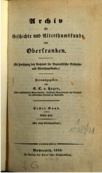 cover of the book Archiv für Geschichte und Altertumskunde von Oberfranken