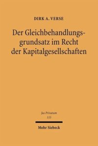 cover of the book Der Gleichbehandlungsgrundsatz im Recht der Kapitalgesellschaften