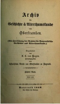 cover of the book Archiv für Geschichte und Altertumskunde von Oberfranken