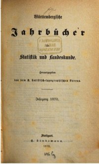 cover of the book Württembergische Jahrbücher für Statistik und Landeskunde