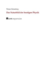 cover of the book Das Naturbild der heutigen Physik