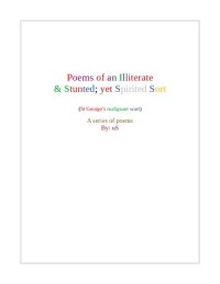 cover of the book Poems of An illiterate & Stunted Yet Spirited Sort