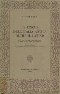 cover of the book Manuale storico della lingua latina. Le lingue dell’Italia antica oltre il latino