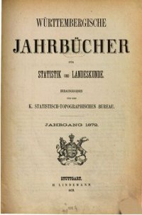 cover of the book Württembergische Jahrbücher für Statistik und Landeskunde