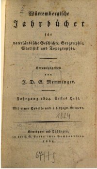 cover of the book Württembergische Jahrbücher für Vaterländische Geschichte, Geographie, Statistik und Topographie