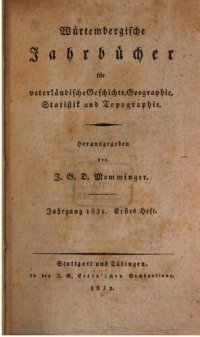 cover of the book Württembergische Jahrbücher für Vaterländische Geschichte, Geographie, Statistik und Topographie