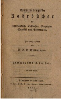 cover of the book Württembergische Jahrbücher für Vaterländische Geschichte, Geographie, Statistik und Topographie