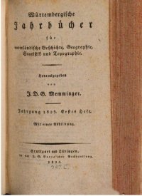 cover of the book Württembergische Jahrbücher für Vaterländische Geschichte, Geographie, Statistik und Topographie