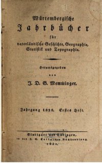 cover of the book Württembergische Jahrbücher für Vaterländische Geschichte, Geographie, Statistik und Topographie