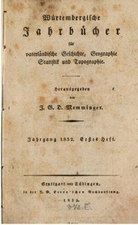 cover of the book Württembergische Jahrbücher für Vaterländische Geschichte, Geographie, Statistik und Topographie