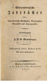 cover of the book Württembergische Jahrbücher für Vaterländische Geschichte, Geographie, Statistik und Topographie