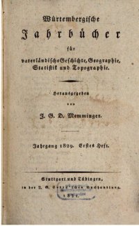 cover of the book Württembergische Jahrbücher für Vaterländische Geschichte, Geographie, Statistik und Topographie