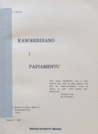 cover of the book Kaboberdiano i Papiamentu