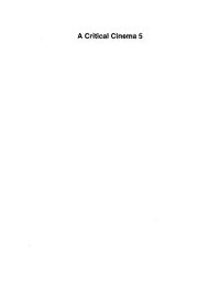 cover of the book A Critical Cinema 5: Interviews with Independent Filmmakers