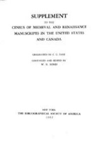 cover of the book Supplement to the census of medieval and renaissance manuscripts in the United States and Canada