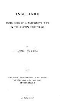 cover of the book Insulinde: experiences of a naturalist's wife in the Eastern Archipelago