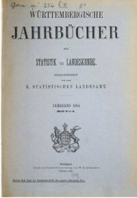 cover of the book Württembergische Jahrbücher für Statistik und Landeskunde