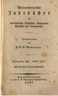 cover of the book Württembergische Jahrbücher für Vaterländische Geschichte, Geographie, Statistik und Topographie