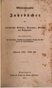 cover of the book Württembergische Jahrbücher für Vaterländische Geschichte, Geographie, Statistik und Topographie