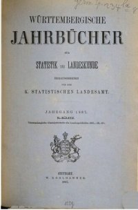 cover of the book Württembergische Jahrbücher für Statistik und Landeskunde