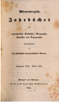 cover of the book Württembergische Jahrbücher für Vaterländische Geschichte, Geographie, Statistik und Topographie