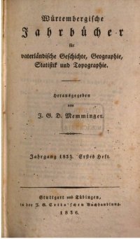 cover of the book Württembergische Jahrbücher für Vaterländische Geschichte, Geographie, Statistik und Topographie