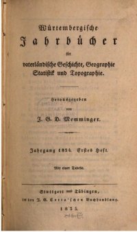 cover of the book Württembergische Jahrbücher für Vaterländische Geschichte, Geographie, Statistik und Topographie