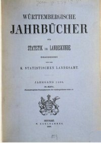 cover of the book Württembergische Jahrbücher für Statistik und Landeskunde