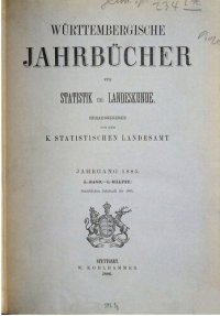 cover of the book Württembergische Jahrbücher für Statistik und Landeskunde