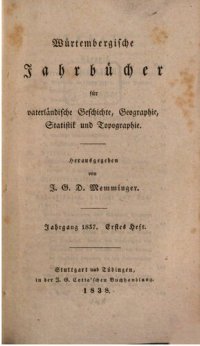 cover of the book Württembergische Jahrbücher für Vaterländische Geschichte, Geographie, Statistik und Topographie