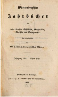 cover of the book Württembergische Jahrbücher für Vaterländische Geschichte, Geographie, Statistik und Topographie