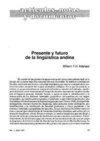 cover of the book Presente y futuro de la lingüística andina