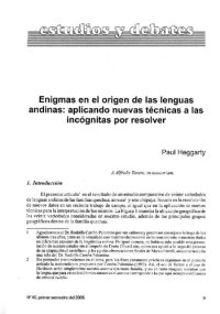 cover of the book Enigmas en el origen de las lenguas andinas: aplicando nuevas técnicas a las incógnitas por resolver