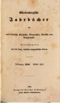 cover of the book Württembergische Jahrbücher für Vaterländische Geschichte, Geographie, Statistik und Topographie