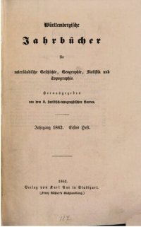 cover of the book Württembergische Jahrbücher für Vaterländische Geschichte, Geographie, Statistik und Topographie