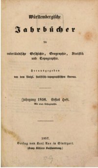 cover of the book Württembergische Jahrbücher für Vaterländische Geschichte, Geographie, Statistik und Topographie